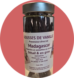 Gousses de vanille de Madagascar 100% naturelles en bocal de 200g